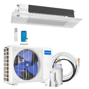 MRCOOL DIY 5th Gen 18K BTU Single Zone Ceiling Cassette Ductless Air Conditioner and Heat Pump with 25 ft. Install Kit, DIY-18-HP-CASS-230D25-O