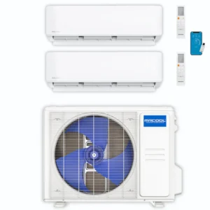 MRCOOL DIY 5th Gen 2-Zone 12,000 BTU Ductless Mini Split Air Conditioner & Heat Pump (6K+6K), DIY2-B-18HP0606
