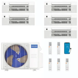 MRCOOL DIY 5th Gen 5-Zone 30,000 BTU Ceiling Cassette Ductless Mini Split Air Conditioner & Heat Pump (6K+6K+6K+6K+6K), DIY5-BC-36HP0606060606
